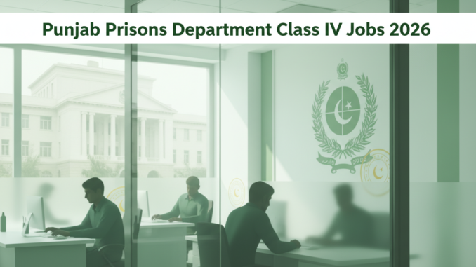 Punjab Prisons Department Class IV Jobs 2026