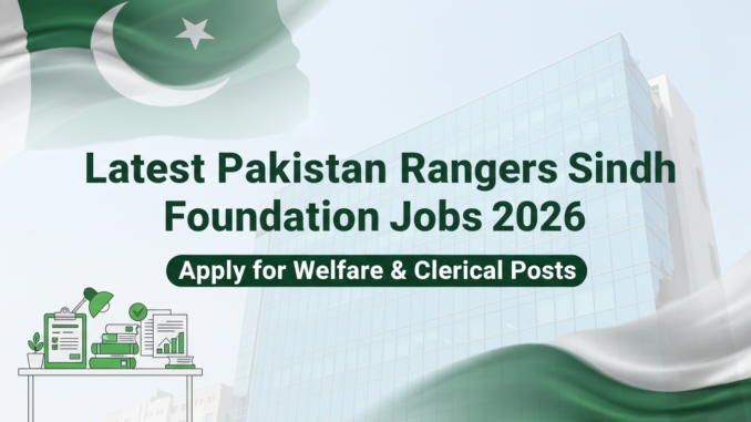 Rangers Foundation Karachi Jobs 2026